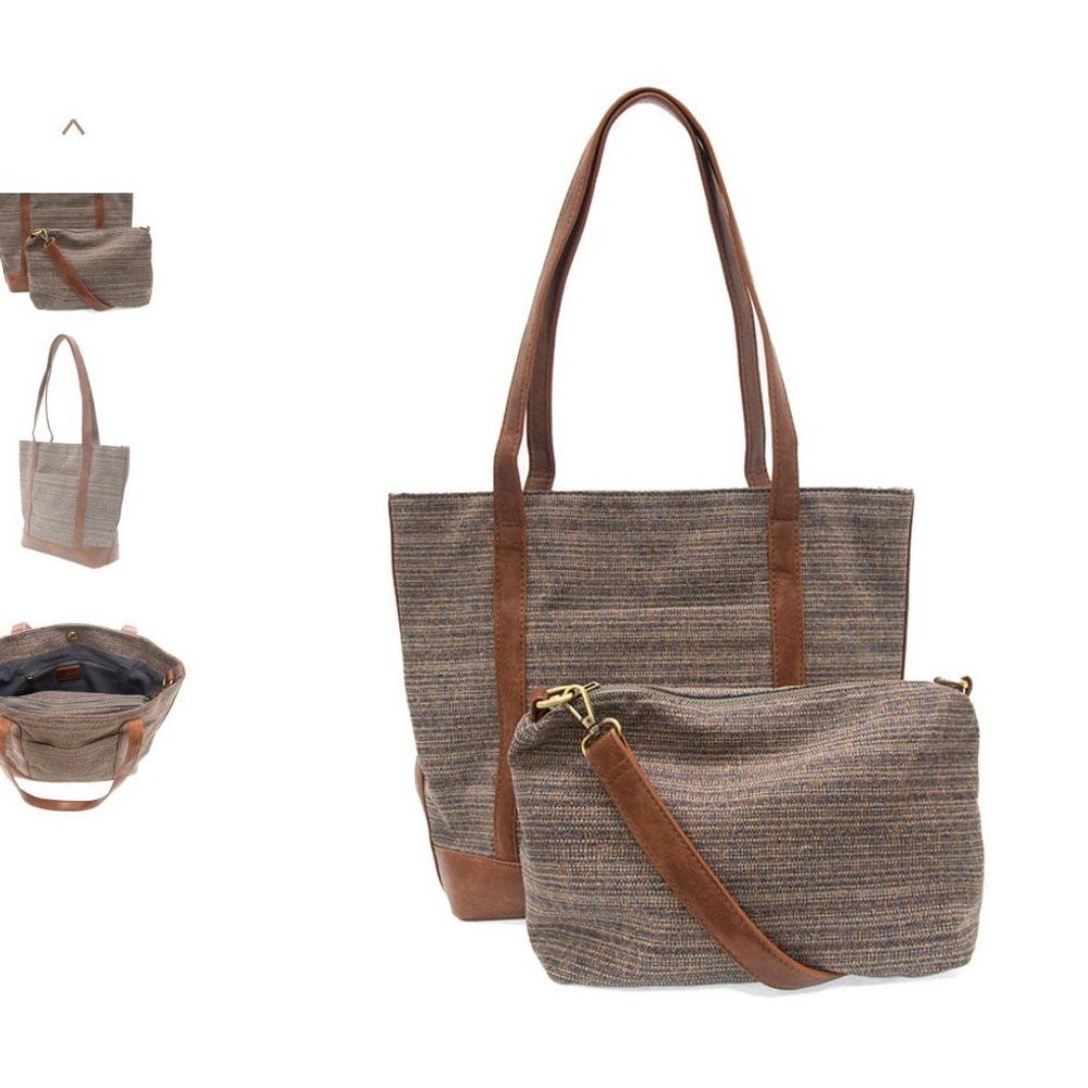 Joy Susan Brown and Tan Tote and Crossbody Set